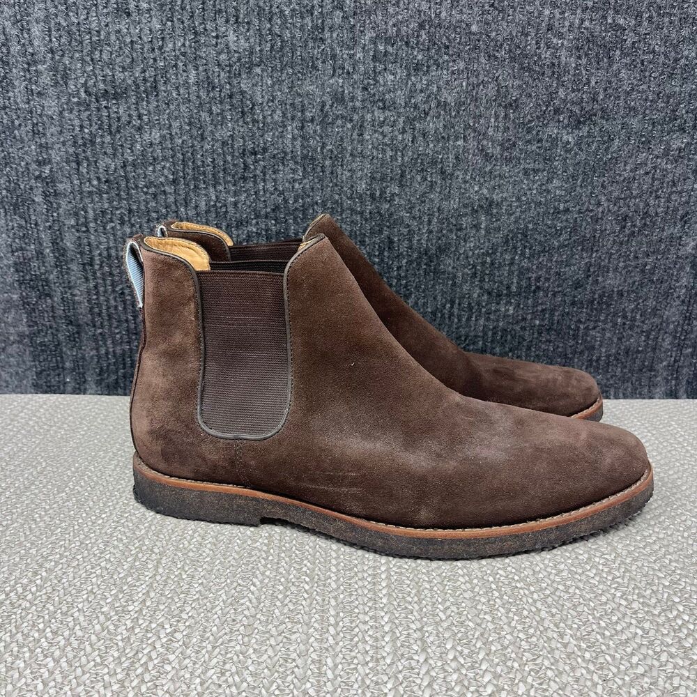 Peter Millar Suede Chelsea Boots Brown Pull On Dress Shoes Mens 10 M